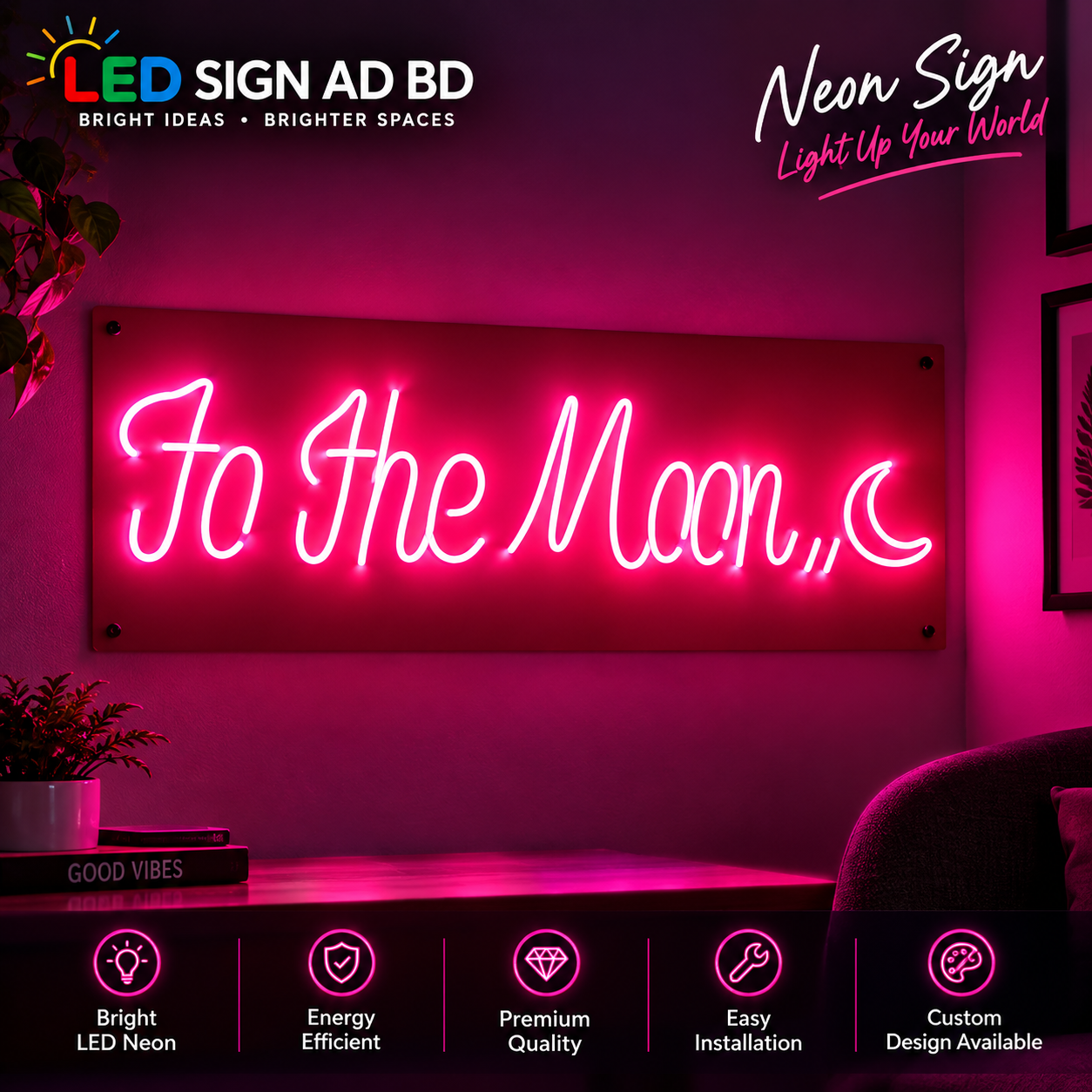 Custom Neon Sign – Premium LED Neon Light | LED SIGN AD BD