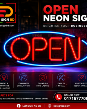 Neon Sign OPEN – LED Neon Open Sign Board