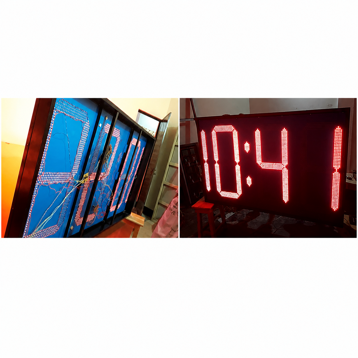 LED Sign Assembly and Finished Digital Clock