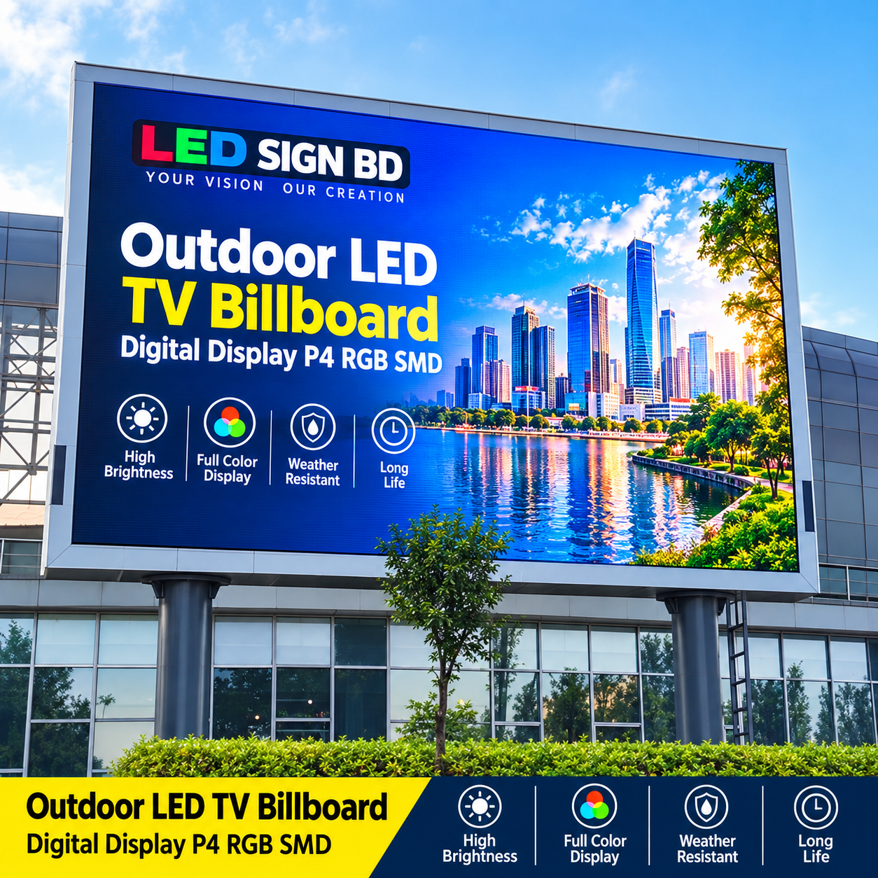 Outdoor LED TV Billboard Digital Display P4 RGB SMD